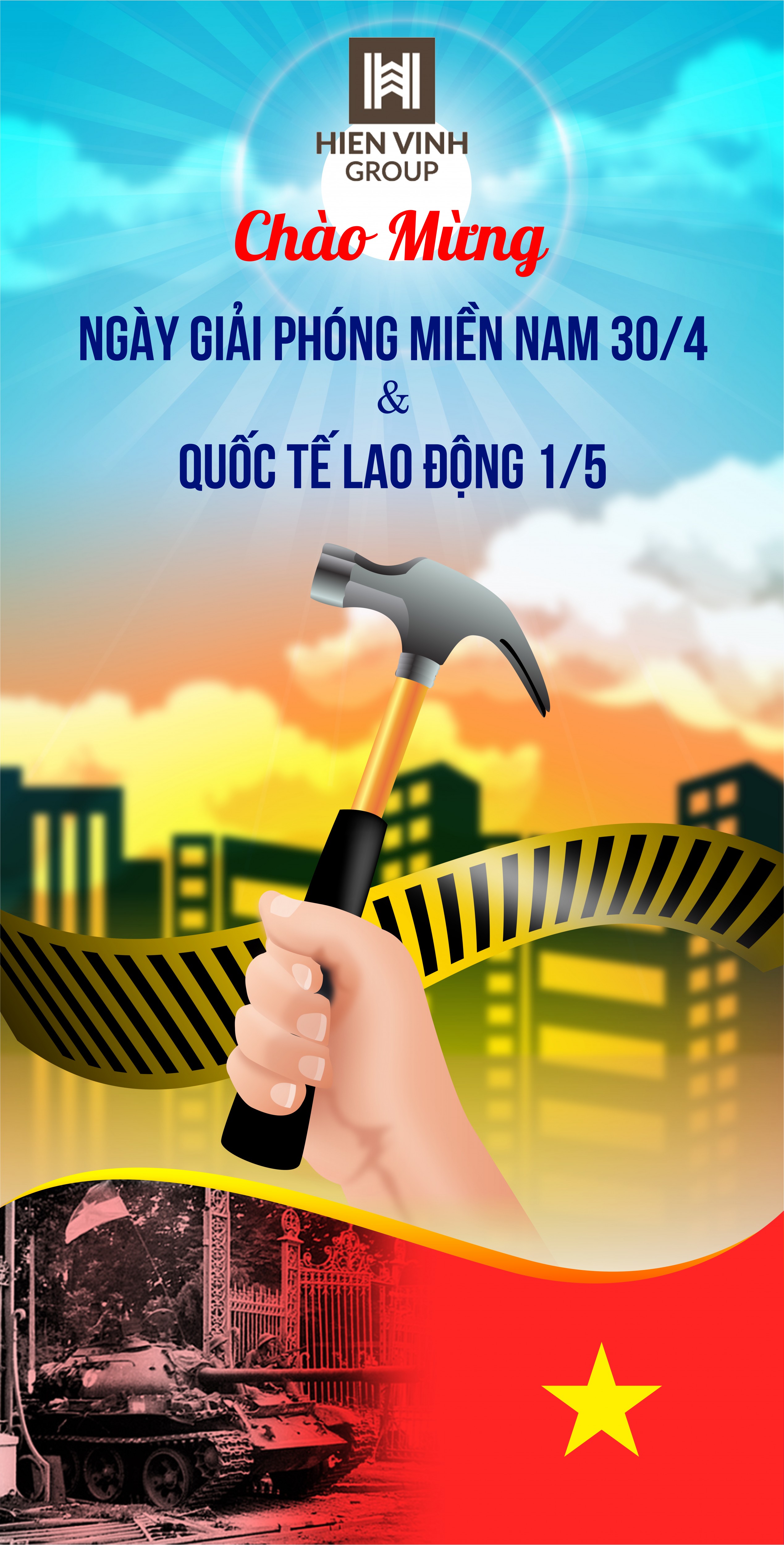THÔNG BÁO NGHỈ LỄ GIẢI PHÓNG MIỀN NAM THỐNG NHẤT ĐẤT NƯỚC 30/04 VÀ QUỐC TẾ LAO ĐỘNG 01/05
