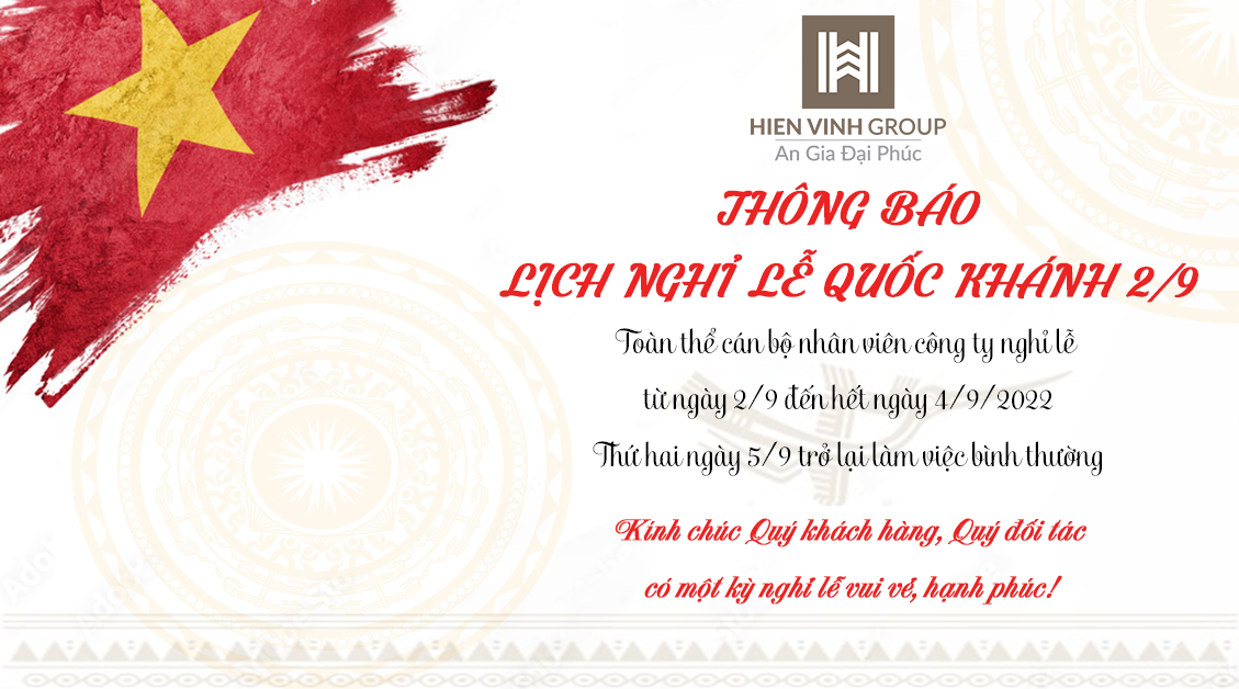 THÔNG BÁO LỊCH NGHỈ LỄ QUỐC KHÁNH 2/9/2022