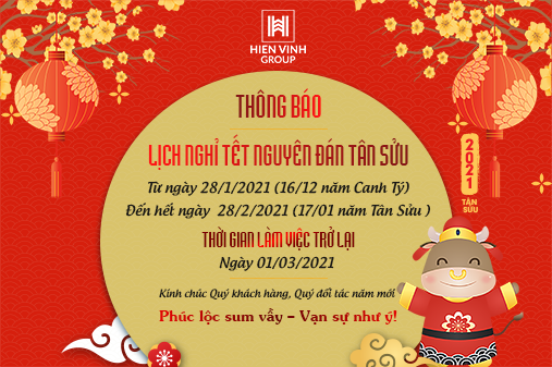 THÔNG BÁO LỊCH NGHỈ TẾT NGUYÊN ĐÁN TÂN SỬU 2021